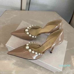 high-quality designer party dress shoes for brides and ladies fashion sexy pointed beaded high heels with diamonds
