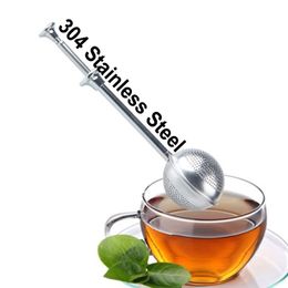 Tea Strainer Ball Push Tools Coffee Infuser Loose Leaf Herbal Teaspoon Strainer Filter Diffuser Home Kitchen Bar Drinkware Tool