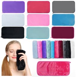 Flannel Makeup Remover Towel Clean face-towel Reusable Microfiber Cleansing Towels 20*40cm Pink Blue Purple T9I001757
