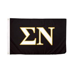 Sigma Nu Letter Fraternity Flag 3x5 feet Double Stitched High Quality Factory Directly Supply Polyester with Brass Grommets