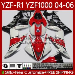 Fairings Kit For YAMAHA YZF-R1 YZF R 1 1000 CC YZF1000 YZFR1 04 05 06 Bodywork 89No.55 YZF R1 1000CC 2004 2005 2006 YZF-1000 2004-2006 OEM Motorcycle Body White red black