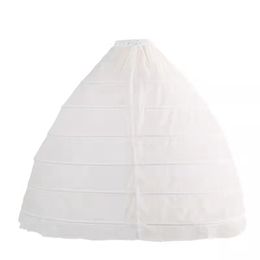 White Plus Size Ball Gown Bridal Petticoat 6 Hoops Jupon Tarlatan Crinoline Underskirt Slips Make Dress Puffy Quince Bridal Debuta202S