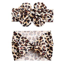 Leopard Bow Elastic Headbands Girls Big Hair Hairband For Baby Print Glitter Hair Bands Hair Accessories