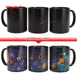 New design Solar system Magic Mugs,Temperature Changing Cup,Color Chameleon Mugs Heat Sensitive Cup Coffee Tea Mug Novelty Gift Y200106