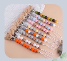2021 silicone Baby Pacifier Clip Chain Wooden Pacifier Clips Holder Chupetas Soother Pacifier Clips Leash Strap Nipple Holder