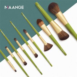 MAANGE 10 Pcs Makeup Brushes Set Eye Shadow Foundation Powder Eyeliner Eyelash Lip Make Up Brush Cosmetic Beauty Tool Kit