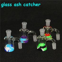 hookahs Glass Ash catcher for bongs 90 & 45 degrees 14mm 18mm matrix perc bubbler Bong Oil rig