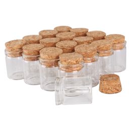 wholesale 24 pieces 8ml 24*30mm Test Tubes with Cork Stopper Glass Jars Glass Vials Tiny Glass bottles for Wedding Craft