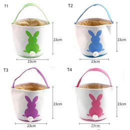 Festive & Party Supplies Fast Easter Basket Canvas Buckets Personalised Bunny Gift Bags Bunny Tail Tote Bag 10 Styles Mix