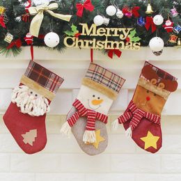 chrismas socks Canada - Christmas Decorations 3pcs lot Ristmas Stocking Merry Santa Sacks Bag Gift Bags Chrismas Claus Socks Decoration1