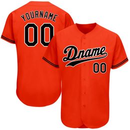 Custom Orange Black-White-052 Authentic Baseball Jersey