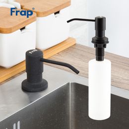 FRAP Liquid Soap Dispenser Stainless Steel Deck Mounted Kitchen Soap Dispensers Black Built in Counter top Dispenser Y35014-4 Y200407