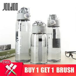 JOUDOO 550/700/900ML Plastic Sport Water Bottle With Stainless Steel Philtre Drinkware Outdoor Bicycle Drink Water Bottle 45 201106