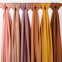 -Malaysian Premium Chiffon Schal Wrap Plain / Solide Farbe Muslimische Frauen Hijab Headscarf Sommer Islamischer langer Schal Pashmina 180x70cm