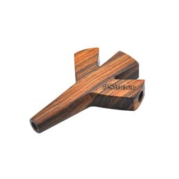 New style Wood Pipe Pure Handmade Solid Three Cones Cigarette Smoking Accessories Portable Holder