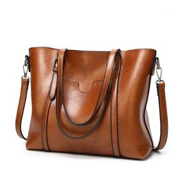 Women's Leather Handbags Lady Hand Bags With Purse Pocket Women messenger bag Big Tote