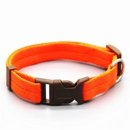 2021 Pet Dog Collar Classic Solid Basic Polyester Nylon Dog Collar with Quick Snap Buckle, Optional collar pull rope