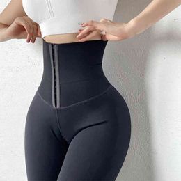2021 NEW Women Yoga Pants High Waist Trainer Sports Leggings Gym Tights Running Trouser Workout Tummy Control Panties S-XL H1221