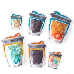 Mason Bottle Shaped Sealed Bag Candy Snack Fresh-keeping Packaging Bags Portable Mini Self seal Clear Bag Kitchen Storage LX3334