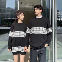 Christmas couple sweater dress knitwear clothing college fashion korean style lovers women look matching clothes outfit wear 21 LJ201109