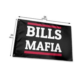 Bills Mafia Flag Light Weight Durable Outdoor Decorative 90x150cm New Flying Hanging Decorative Sport Football Backetball Run