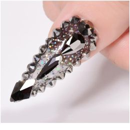 1 Box Black Colourful Mix Sized Nail Decoration Rhinestones Crystal Bling 3d Nail Art Decorations Diy Accessories Design qylHai