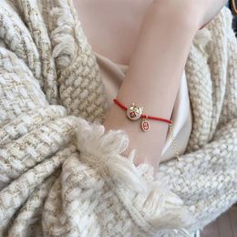 Year of the Ox Red Rope Bracelet Braided Transfer Lucky Temperament Zodiac Hand Rope Women Lovers Gifts Fashion Jewelry12668