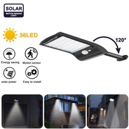 36 LED Solar Light PIR Motion Sensor Waterproof Outdoor Lights Solar Wall Lights with Rotatable Mounting Pole