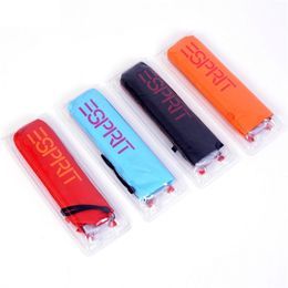 5 Colours Small Pocket Folding Ultra-Light Pencil thin Mini Women Umbrella for Men Sun Rain Gear Parasol 201218