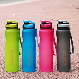 High Quality Portable The Original PC 1000ml Water Bottle With Rope 1L Large Capacity Flip Lid Plastic Sports&Outdoor Kettle Y200330