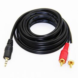 Gold Plated 3.5mm Stereo Jack Male to 2 RCA Male Audio Cable For Speakers Amplifier 1.5m 3m 5m 10m 20m