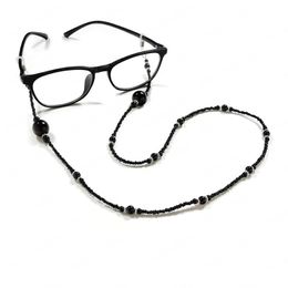 Europe Sunglasses Glasses Chains Retro Glass Non Slip For Women Black White Beads Lanyards Eyewear Rope Accessories