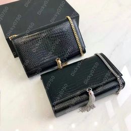 Designer Alligator Leather shoulder bags Kate chain handbags clutch lady cowhide Tassel handbags messenger Crocodile Envelope women cross body bag w o c Fashion