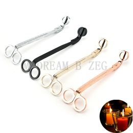 New 17.5cm Stainless Steel Candle Scissors With Texture Wick Trimmer Snuffers Gift Oil Lamp Trim Scissor Cutter Snuffer Tool