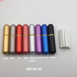 5pcs Aromatherapy Essential Oil Refillable Aluminum Blank Nasal Inhalers with 10pcs Cotton Wicks (8 colors to choose)good qualtity
