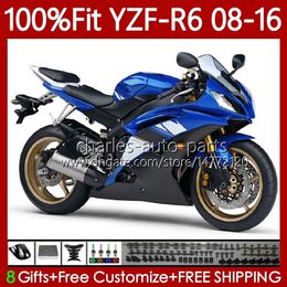 Injection Fairings For YAMAHA YZF-R6 YZF R 6 YZF R6 600 YZF-600 YZFR6 08 09 10 11 12 13 15 16 99No.1 YZF600 2008 2009 2010 2011 2012 2013 2014 2015 2016 OEM body glossy blue blk