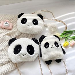 Cute Plush Panda Shoulder Bag for Children Lovely Baby Girls Cartoon Chain Messenger Bags Boys Kids Small Coin Purse Handbags