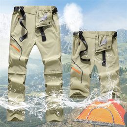 Men Spring Autumn Outdoor Lightweight Quick-drying Pants 2021 Men's Summer Thin Hiking Trousers Detachable Slim Stretch Pants 201221