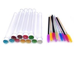 Reusable eyebrow brush tube disposable eyelash brush eyebrow brush with New eyelash resin drill replaceable brushes dust-proof Makeup XB1