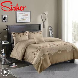 Classic Jacquard Bedding Set Solid Red Duvet Cover Simple King Size Comforter Bed Linen Single Queen Quilt Covers No Bed Sheet LJ201015