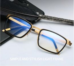 Superlight 9711 B-titanium+Plank Bigrim No-screw Optical Glasses Frame for Unisex 53-19-145 fullrim for prescription fullset case