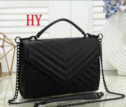 New Women black chain Bag Crossbody Messenger Shoulder Bags Good Quality Purses Ladies Handbag PU Leather size:24x7x16