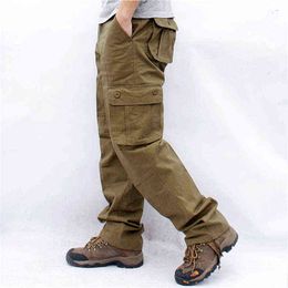 Overalls Men Cargo Pants Casual Multi Pockets Military Tactical Work Pants Pantalon Hombre Streetwear Army Straight Trousers 44 H1223