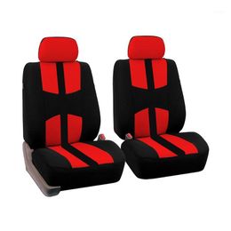 SKODA Fabia 07-14 Conjunto completo de cubierta de asiento de coche-Rojo y Negro Paño 