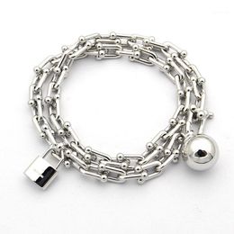 Link, Chain Jewelry Wholesale For Men Women Cuff Bracelets Double Layer Bracelet Stainless Steel Luxury Birthday Gift 2021 Punk1