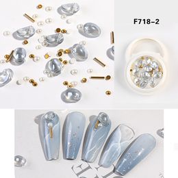 NAR001 10 Styles 1 Box Crystal Round Heart Nails Strass Rhinestone Oval DIY Nail Art Decorations Manicure Accessories