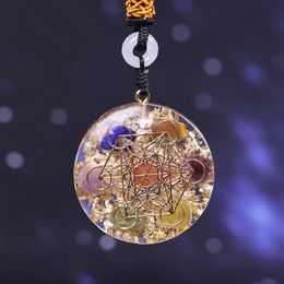 Metatron Cube Orgonite Necklace Flower of Life Cosmic Energy Centre Sign Pendant Necklace Sacred Geometry Resin Pendant Y1130