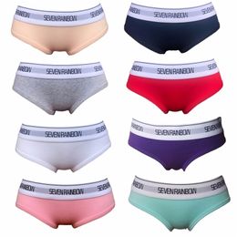 7 pcs Women's sexy cotton Underwear white belt women panties Comfortable lingerie briefs string plus size XS-XL 201112