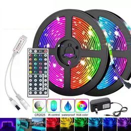 2022 NEW LED Strip Light Flexible Lamp 5M/Set Tape Diode SMD 2835 DC12V Desk Screen TV Background Lighting 24/44 Key Control