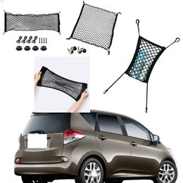 For Toyota Verso Verso-S Car Vehicle Black Rear Trunk Cargo Baggage Organiser Storage Nylon Plain Vertical Seat Net
